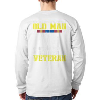 Never Underestimate An Old Man Who Is Also Korea Veteran Veteran Back Print Long Sleeve T-shirt | Mazezy