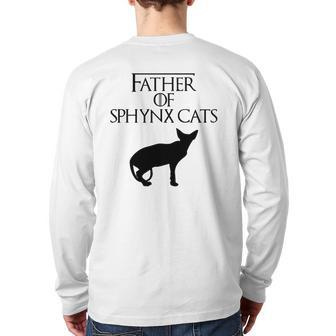 Unique Black Father Of Sphynx Cats Lover E010510 Ver2 Back Print Long Sleeve T-shirt | Mazezy