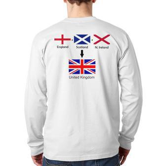 United Kingdom Manchester England British Flag Back Print Long Sleeve T-shirt - Monsterry UK