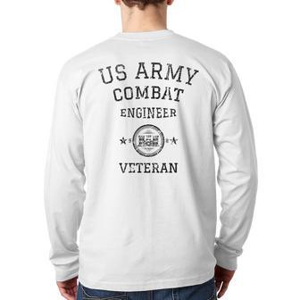 Us Army Combat Engineer Veteran Essayons Army Engineer Back Print Long Sleeve T-shirt | Mazezy