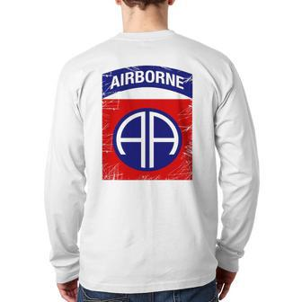Us Army Original 82Nd Airborne Army Back Print Long Sleeve T-shirt | Mazezy