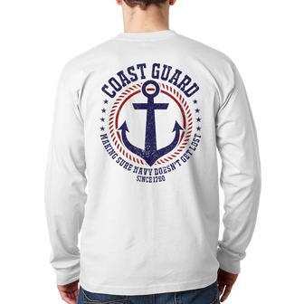 Us Coast Guard United Stated Armed Forces Dad For Dad Back Print Long Sleeve T-shirt | Mazezy