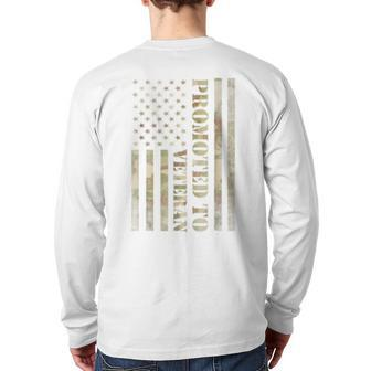 Us Veteran Flag Veterans Day Camo Vintage Back Print Long Sleeve T-shirt | Mazezy