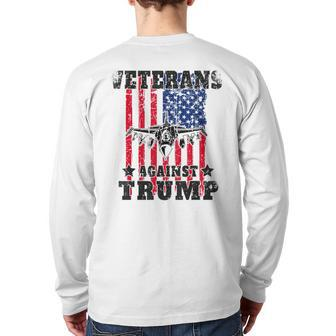 Veterans Against Trump Anti Trump Jet Flag Military Back Print Long Sleeve T-shirt | Mazezy