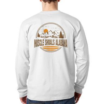 Vintage Muscle Shoals Alabama Mountain Hiking Souvenir Print Back Print Long Sleeve T-shirt | Mazezy AU