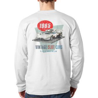 Vintage Slot Car Racing Back Print Long Sleeve T-shirt - Monsterry