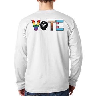 Vote Your True Colors Lgbtq Racism Sexism Flags Protest Back Print Long Sleeve T-shirt - Monsterry AU