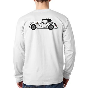 White Morgan 44 44 Car Drawing Back Print Long Sleeve T-shirt - Monsterry