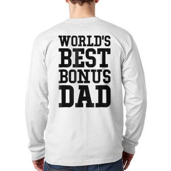 World's Best Bonus Dad Back Print Long Sleeve T-shirt | Mazezy AU
