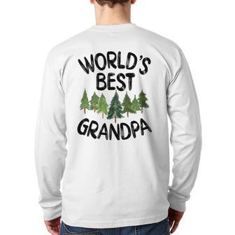 World's Best Grandpa Cute Outdoorsman Father's Day Back Print Long Sleeve T-shirt | Mazezy