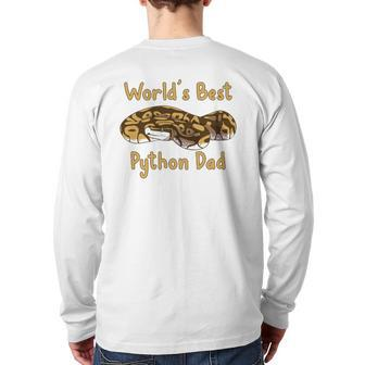 World's Best Python Dad Snake Owner Back Print Long Sleeve T-shirt | Mazezy