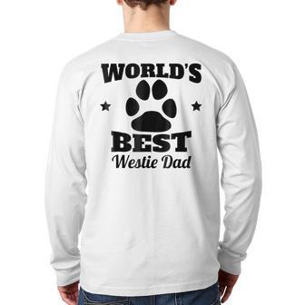 World's Best Westie Dad Dog Owner Back Print Long Sleeve T-shirt | Mazezy