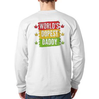 Worlds Dopest Dad Leaf Personality Back Print Long Sleeve T-shirt | Mazezy