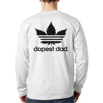 World's Lover Dad Weed Stoner Necessities Father Back Print Long Sleeve T-shirt | Mazezy