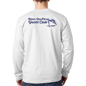 Yacht Club River Des Peres South City Stl StLouis Back Print Long Sleeve T-shirt - Monsterry DE