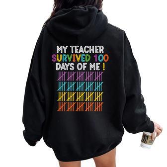 100 Days Of School Happy 100Th Day Of School Teacher Student Women Oversized Hoodie Back Print | Mazezy