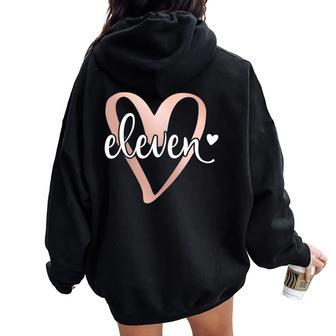 11Th Birthday 11 Years Old Eleven Finally 11 Birthday Girl Women Oversized Hoodie Back Print - Seseable