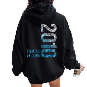 14Th Birthday Boy Girl 14 Years Old Vintage 2010 Women Oversized Hoodie Back Print - Thegiftio UK
