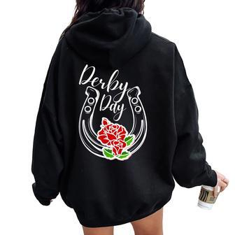 150Th Derby Horse 2024 Derby Party Horse Racing Women Oversized Hoodie Back Print | Mazezy