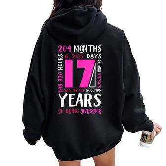 17Th Birthday Daughter Niece 17 Year Old Girls Women Oversized Hoodie Back Print - Seseable