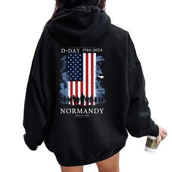 1944 D-Day 2024 80Th Anniversary Normandy Women Women Oversized Hoodie Back Print - Seseable