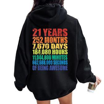 21 Years Of Being Awesome For And 21St Birthday Women Oversized Hoodie Back Print - Thegiftio UK