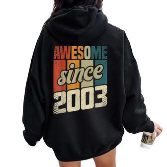21St Birthday Man Woman 21 Years 2003 Decorative Women Oversized Hoodie Back Print - Thegiftio UK