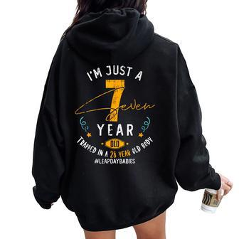 28 Years Old Leap Year Birthday 7 Leap Day Women Oversized Hoodie Back Print - Thegiftio
