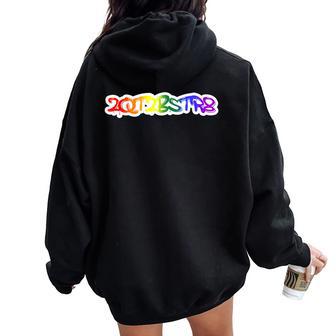 2Qt2bstr8 Lgbtq Rainbow Pride Graffiti Women Oversized Hoodie Back Print - Monsterry AU