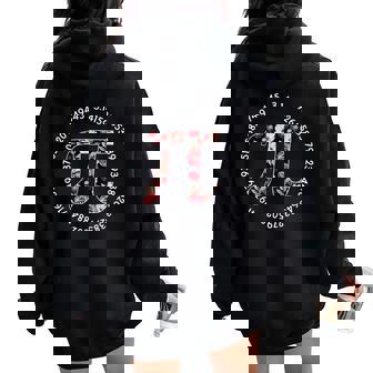 314 Spiral Pi Number Happy Pi Day Flower Math Teacher Women Women Oversized Hoodie Back Print - Seseable