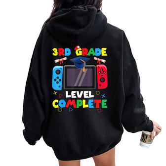 3Rd Grade Level Complete Graduation Class Of 2024 Boys Gamer Women Oversized Hoodie Back Print - Thegiftio UK