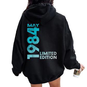 40Th Birthday Vintage 1984 May 40 Year Women Women Oversized Hoodie Back Print - Thegiftio UK