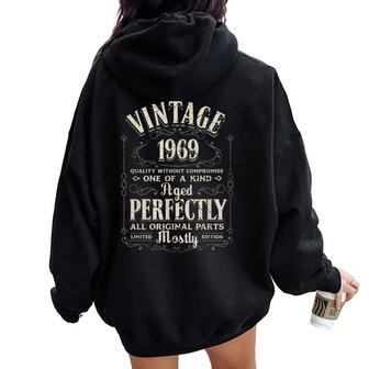 51St Birthday For 51 Year Old Vintage 1969 Women Oversized Hoodie Back Print - Monsterry UK