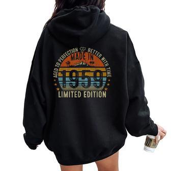 65Th Birthday Vintage 1959 Limited Edition Women Oversized Hoodie Back Print - Monsterry