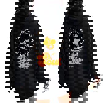 70S Funk Afro Soul Retro Vintage Style Black History Women Oversized Hoodie Back Print - Seseable