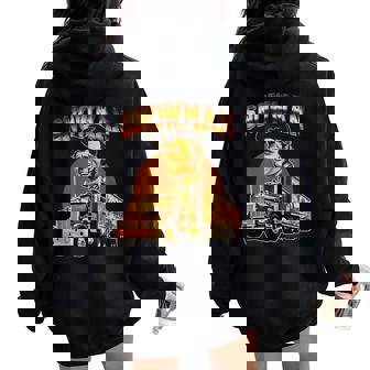 70S Retro Snowman Truck 1970S Vintage Groovy Women Oversized Hoodie Back Print - Thegiftio