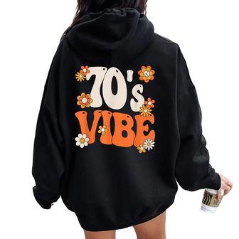 70'S Vibe Costume 70S Party Outfit Groovy Hippie Peace Retro Women Oversized Hoodie Back Print - Thegiftio UK