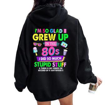 80S For Rave Outfit & 80S Festival Costume Women Oversized Hoodie Back Print - Thegiftio UK