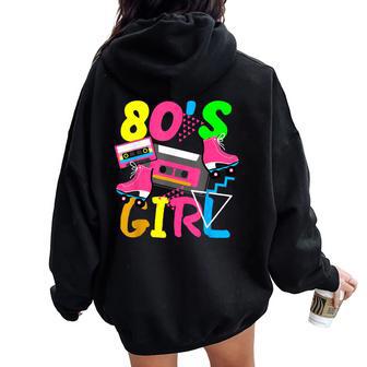 80'S Girl Music Eighties Fashion Lovers Nostalgic Women Oversized Hoodie Back Print - Seseable