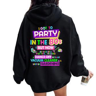 80S Ideas For Rave Outfit & 80S Festival Costume Women Oversized Hoodie Back Print - Thegiftio UK