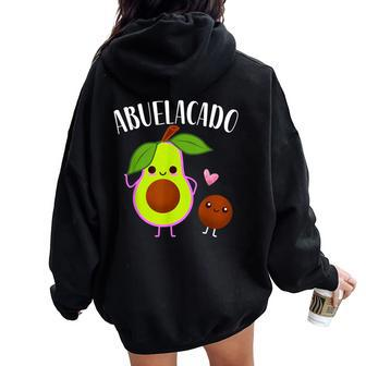 Abuelacado Spanish Grandma Avocado Baby Shower Women Oversized Hoodie Back Print - Monsterry