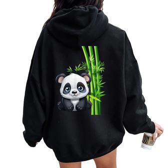 Adorable Graphic Panda Bear Boys Girls Panda Lover Women Oversized Hoodie Back Print - Thegiftio UK