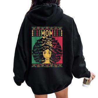 Afro African American Mom Black History Month Mother Women Oversized Hoodie Back Print - Monsterry