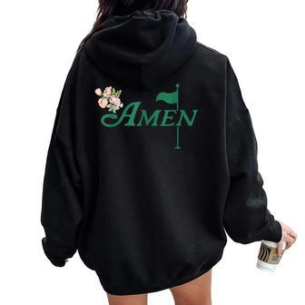 Amen Master Golf Flower Azalea Tournament Women Oversized Hoodie Back Print | Mazezy