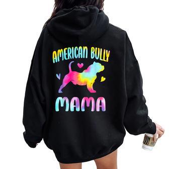 American Bully Mama Colorful Bully Dog Mom Dog Owner Women Oversized Hoodie Back Print - Thegiftio UK