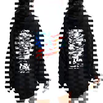 American Flag Soccer Boys Girls Soccer 2024 Women Oversized Hoodie Back Print - Thegiftio