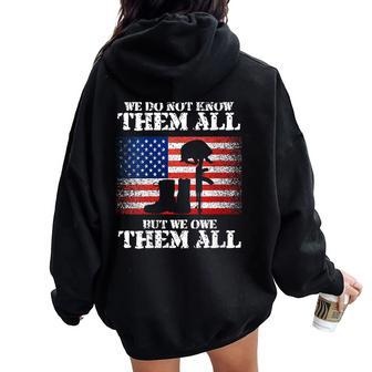 American Flag Usa Veteran's Day Memorial Day 4Th Of July Women Oversized Hoodie Back Print - Monsterry DE