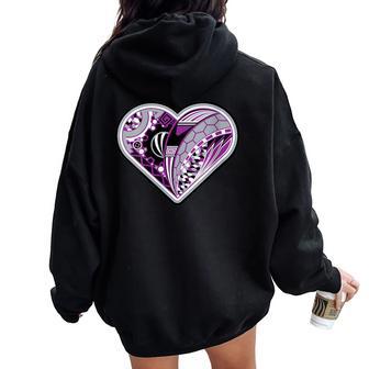 Asexual Pride Ace Heart Steampunk Lgbt Lgbtqia Humans Women Oversized Hoodie Back Print - Monsterry