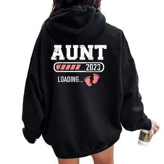 Aunt 2023 Loading Bar For New Aunt Women Oversized Hoodie Back Print - Monsterry DE
