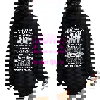 Aunt Bad Influence Rocking The Aunt Life Aunt Team Women Oversized Hoodie Back Print - Monsterry
